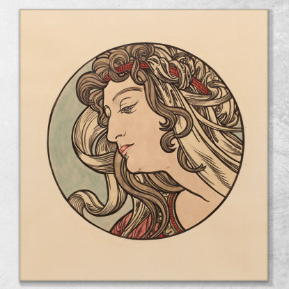 Vetrata Per La Facciata Della Boutique Fouquet 6 Alphonse Mucha amu132 quadro stampato su tela
