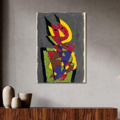 Figurina Del Diavolo Colorato Paul Klee pkl32 quadro stampato su tela