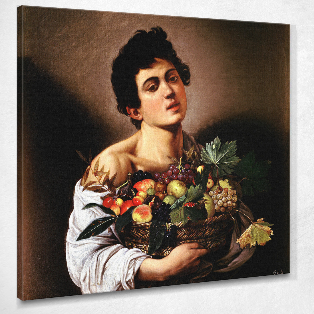 Ragazzo Con Cesto Di Frutta 1593 Caravaggio crv5 quadro stampato su tela Ragazzo Con Cesto Di Frutta 1593 Caravaggio crv5 quadro stampato su tela