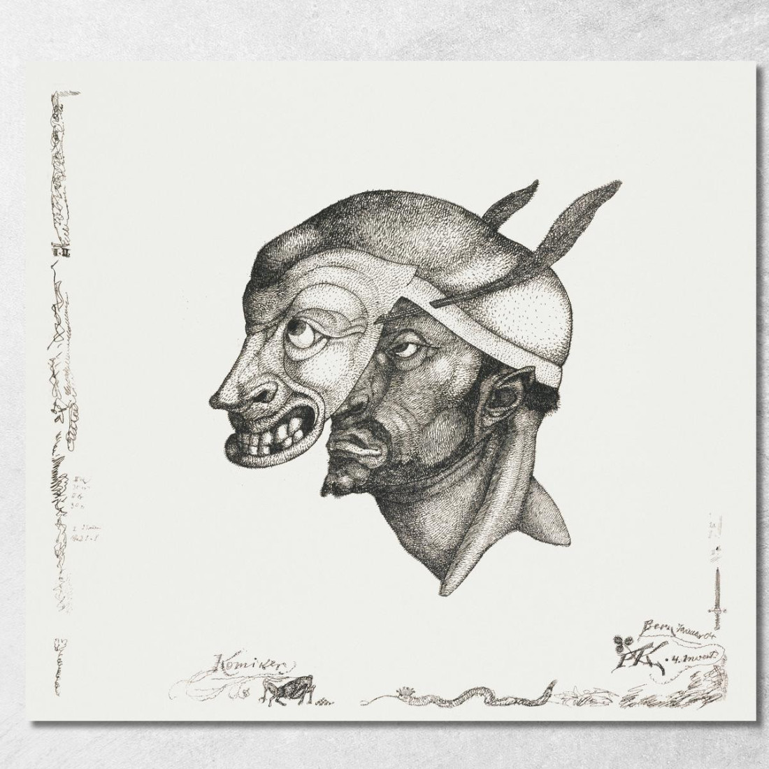 Comico Paul Klee pkl47 quadro stampato su tela Comico Paul Klee pkl47 quadro stampato su tela