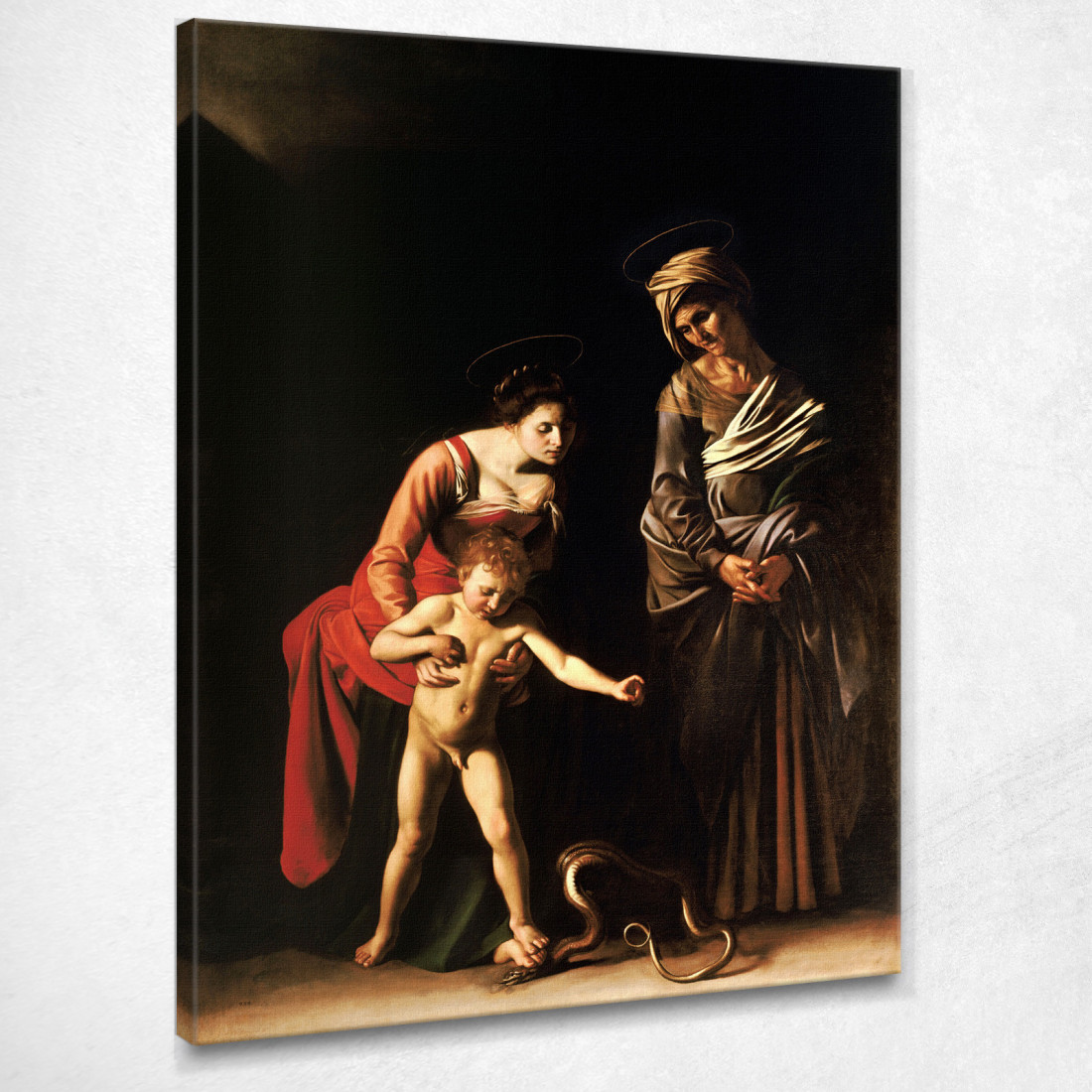 Madonna Col Bambino E Sant'Anna Caravaggio crv16 quadro stampato su tela Madonna Col Bambino E Sant'Anna Caravaggio crv16 quadro stampato su tela
