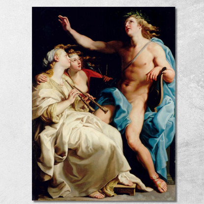 Apollo E Due Muse Pompeo Batoni pbt5 quadro stampato su tela