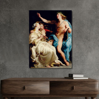 Apollo E Due Muse Pompeo Batoni pbt5 quadro stampato su tela