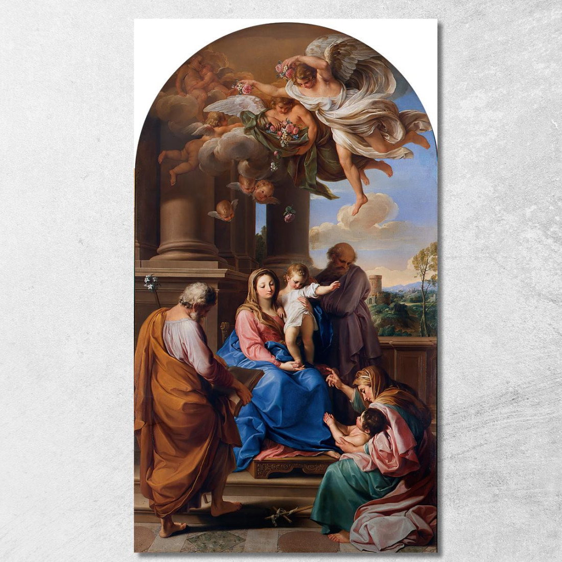 Madonna Col Bambino I Santi Giuseppe Zaccaria Ed Elisabetta E San Giovannino Pompeo Batoni pbt18 quadro stampato su tela Madonna Col Bambino I Santi Giuseppe Zaccaria Ed Elisabetta E San Giovannino Pompeo Batoni pbt18 quadro stampato su tela