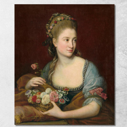 Ritratto Di Dama Nei Panni Di Flora Pompeo Batoni pbt25 quadro stampato su tela