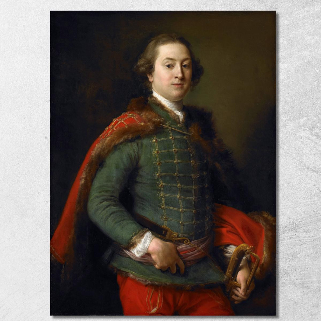 Ritratto Di John Woodyeare Pompeo Batoni pbt33 quadro stampato su tela Ritratto Di John Woodyeare Pompeo Batoni pbt33 quadro stampato su tela