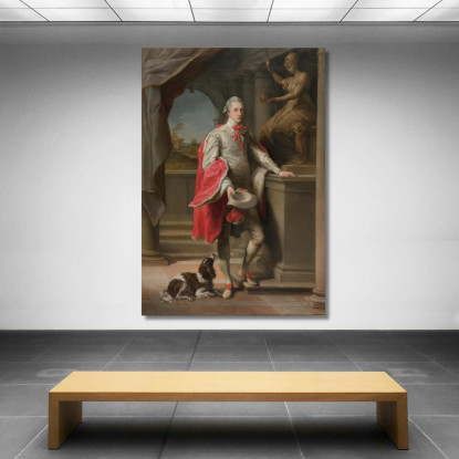 Ritratto Di Giovanni 3° Barone Monson Di Burton Pompeo Batoni pbt34 quadro stampato su tela