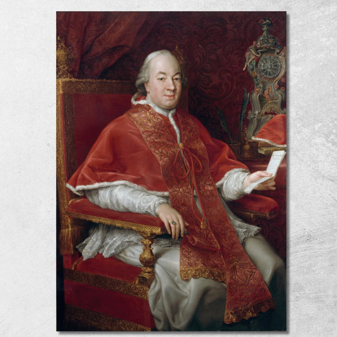 Portrait Of Pope Pius Vi Giovanni Angelo Braschi Pompeo Batoni pbt37 quadro stampato su tela Portrait Of Pope Pius Vi Giovanni Angelo Braschi Pompeo Batoni pbt37 quadro stampato su tela