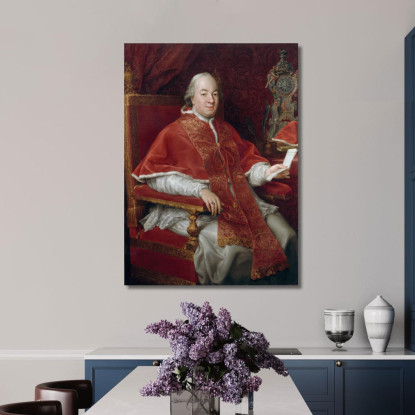 Portrait Of Pope Pius Vi Giovanni Angelo Braschi Pompeo Batoni pbt37 quadro stampato su tela