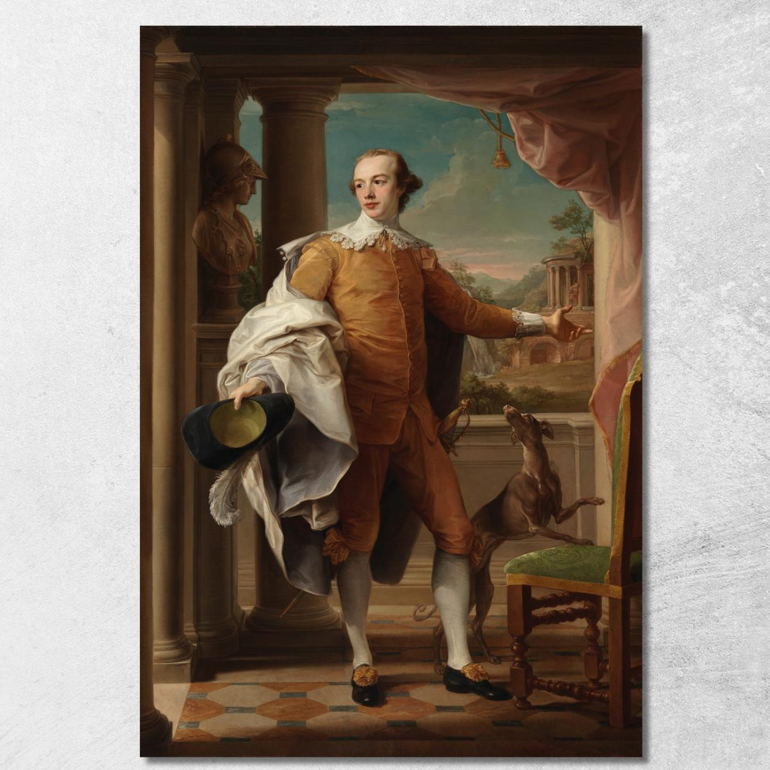 Ritratto Di Sir Wyndham Knatchbull-Wyndham Pompeo Batoni pbt38 quadro stampato su tela Ritratto Di Sir Wyndham Knatchbull-Wyndham Pompeo Batoni pbt38 quadro stampato su tela