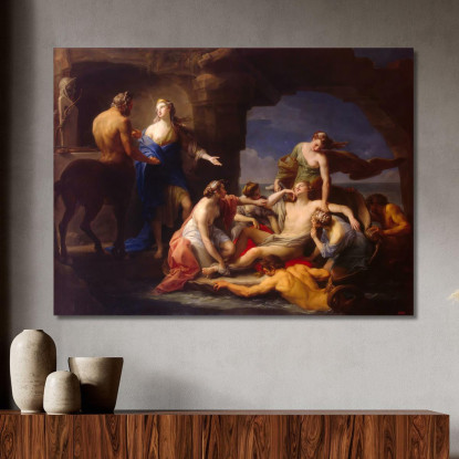 Teti Prende Achille Dal Centauro Chirone Pompeo Batoni pbt53 quadro stampato su tela