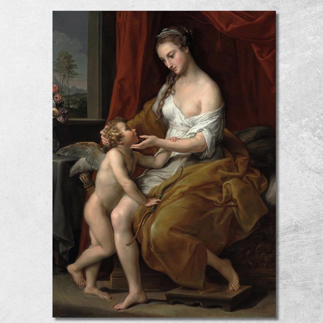 Venere Che Accarezza Cupido Pompeo Batoni pbt57 quadro stampato su tela Venere Che Accarezza Cupido Pompeo Batoni pbt57 quadro stampato su tela