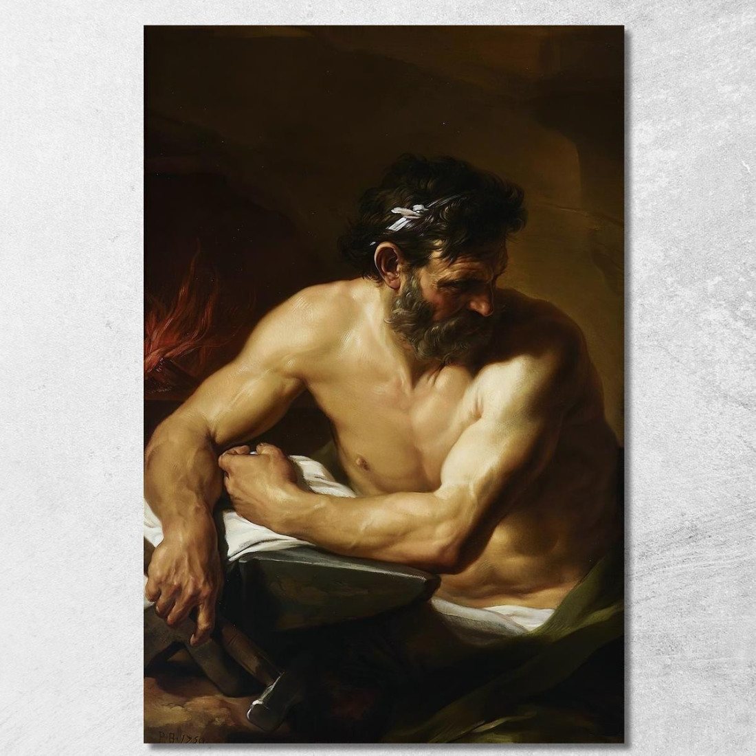 Vulcano Pompeo Batoni pbt58 quadro stampato su tela Vulcano Pompeo Batoni pbt58 quadro stampato su tela