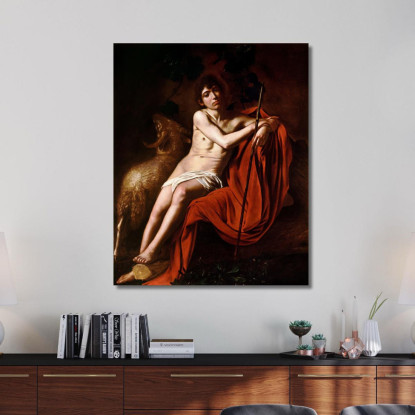 San Giovanni Battista 2 Caravaggio crv30 quadro stampato su tela