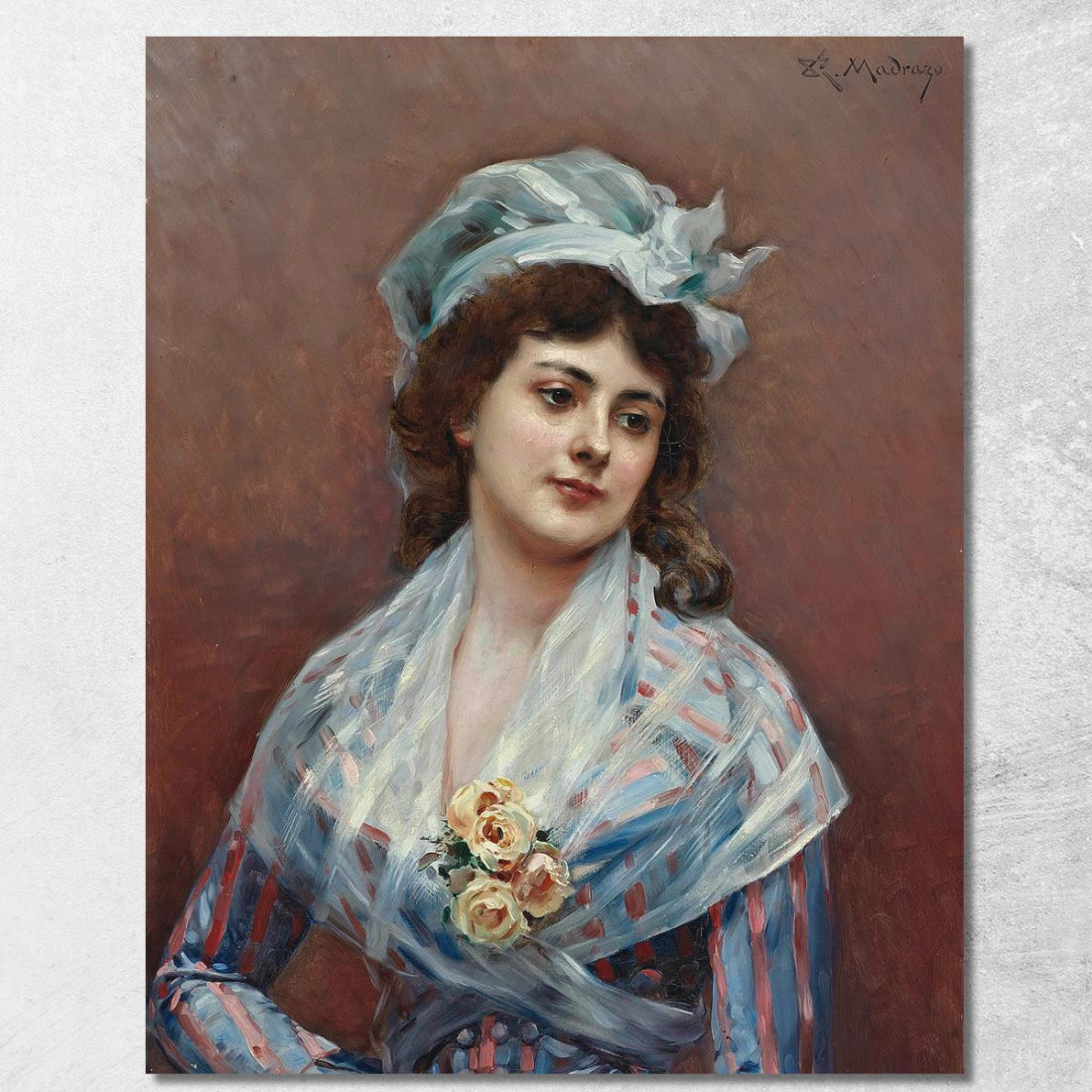 Contemplazione Raimundo de Madrazo y Garreta rmg14 quadro stampato su tela Contemplazione Raimundo de Madrazo y Garreta rmg14 quadro stampato su tela