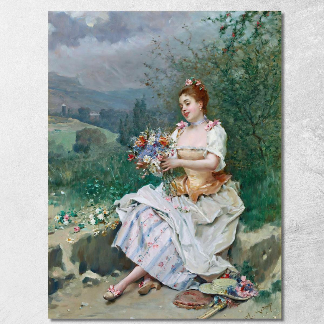Il Mazzo Di Fiori Raimundo de Madrazo y Garreta rmg16 quadro stampato su tela Il Mazzo Di Fiori Raimundo de Madrazo y Garreta rmg16 quadro stampato su tela