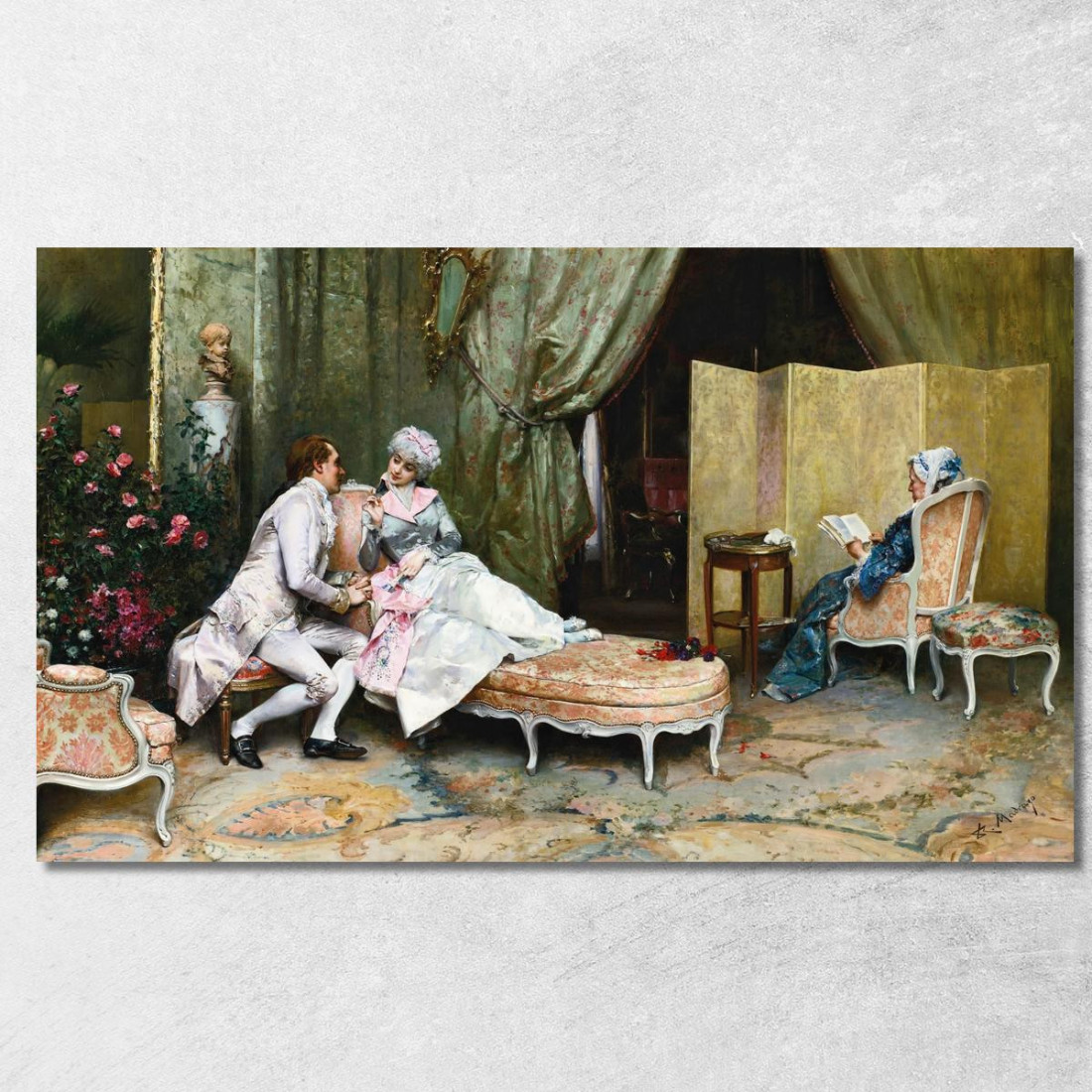 Flirt Raimundo de Madrazo y Garreta rmg17 quadro stampato su tela Flirt Raimundo de Madrazo y Garreta rmg17 quadro stampato su tela