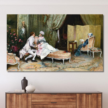 Flirt Raimundo de Madrazo y Garreta rmg17 quadro stampato su tela
