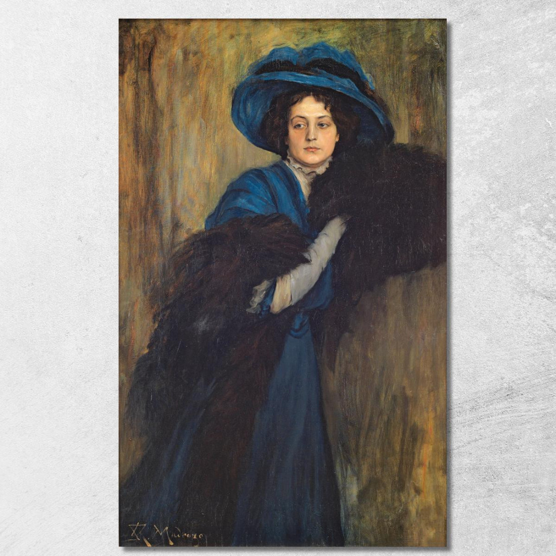 Ritratto Di Dama In Blu Raimundo de Madrazo y Garreta rmg26 quadro stampato su tela Ritratto Di Dama In Blu Raimundo de Madrazo y Garreta rmg26 quadro stampato su tela