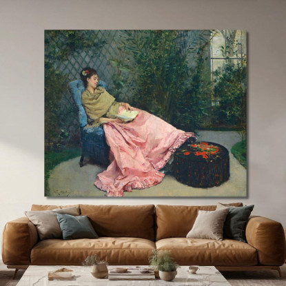Siesta Raimundo de Madrazo y Garreta rmg36 quadro stampato su tela