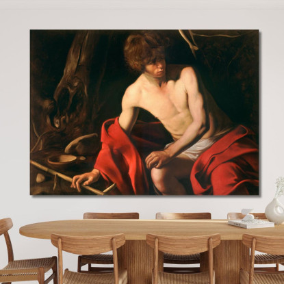 San Giovanni Battista Caravaggio crv33 quadro stampato su tela