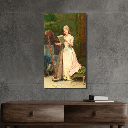 La Prova Raimundo de Madrazo y Garreta rmg40 quadro stampato su tela
