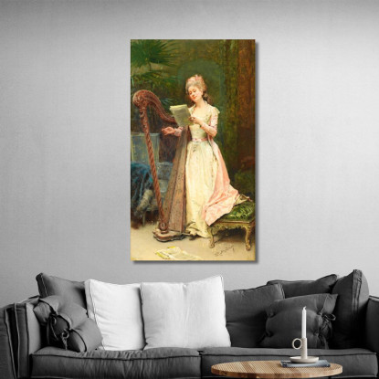La Prova Raimundo de Madrazo y Garreta rmg40 quadro stampato su tela