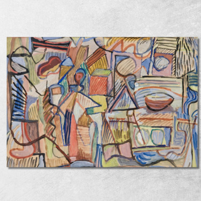 Composizione Geometrica Con Figure Sasza Blonder sbl9 quadro stampato su tela