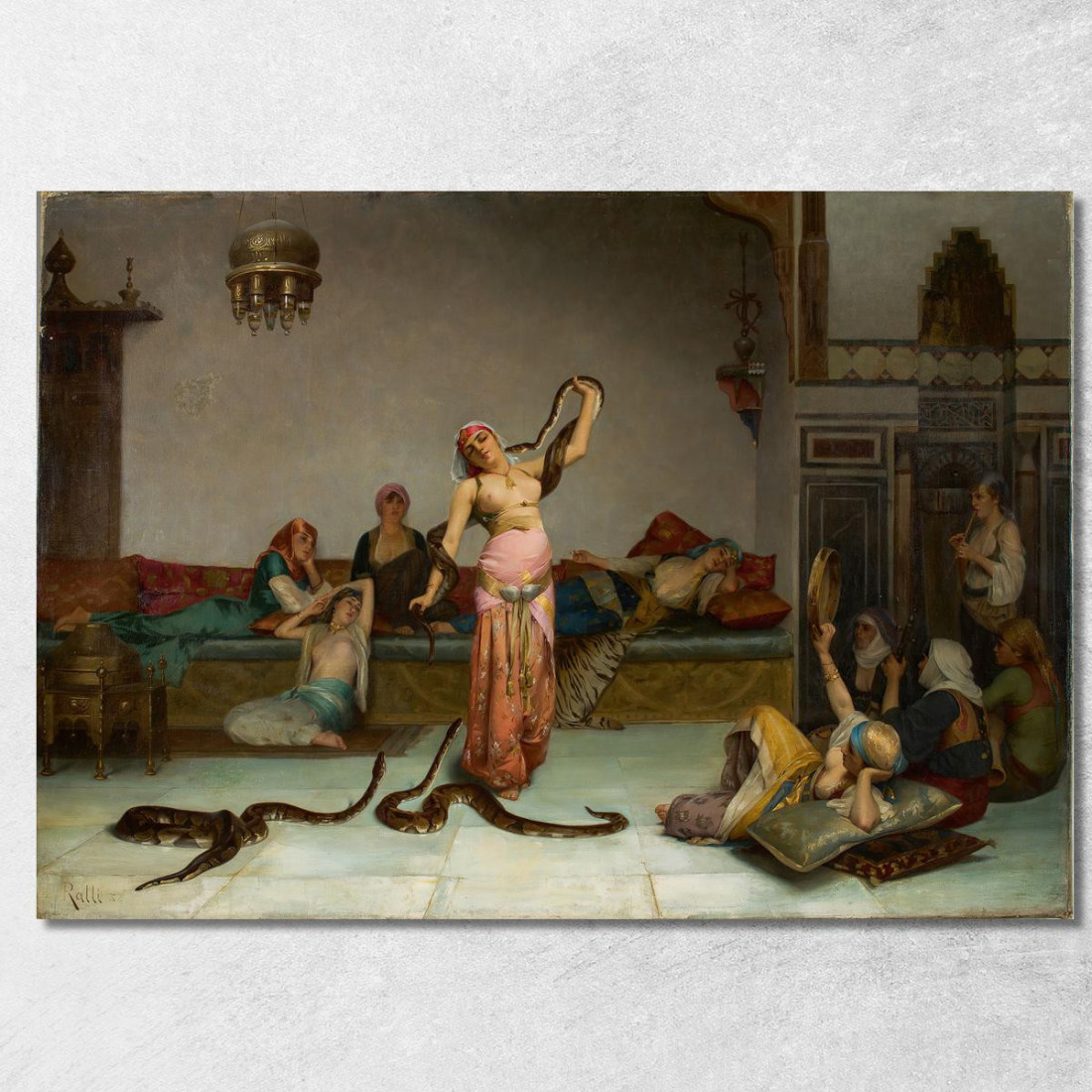 Incantatore Di Serpenti Theodoros Ralli trl6 quadro stampato su tela Incantatore Di Serpenti Theodoros Ralli trl6 quadro stampato su tela