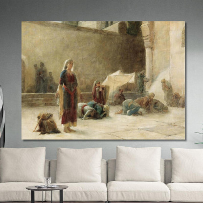 Il Cortile Del Santo Sepolcro A Gerusalemme Theodoros Ralli trl18 quadro stampato su tela