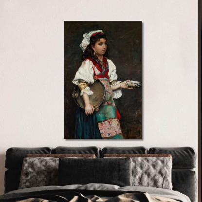 Gypsy Girl Si Intitola Anche Spanish Girl Julius Leblanc Stewart jls7 quadro stampato su tela