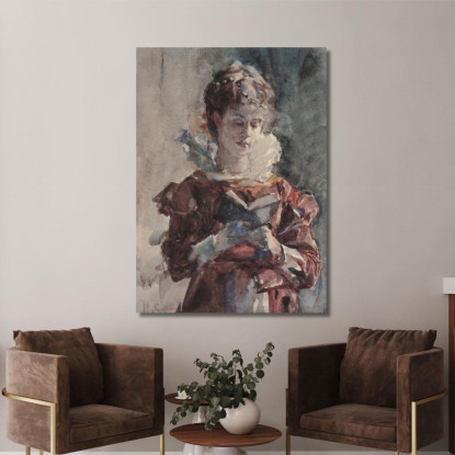 Ritratto Di Una Donna Che Legge Julius Leblanc Stewart jls16 quadro stampato su tela