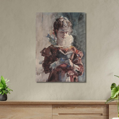 Ritratto Di Una Donna Che Legge Julius Leblanc Stewart jls16 quadro stampato su tela