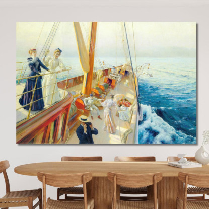 Yachting Nel Mediterraneo Julius Leblanc Stewart jls28 quadro stampato su tela