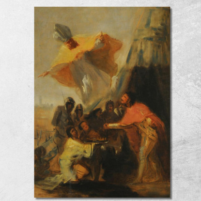 Erscheinung Des Heiligen Isidor Vor König Ferdinand Dem Heiligen Vor Den Mauern Von Sevilla 2 Francisco de Goya drucken auf lein