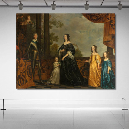 Frederick Henry, Son Épouse Amalia De Solms Et Leurs Trois Plus Jeunes Filles Gerard van Honthorst tableau impression sur toile