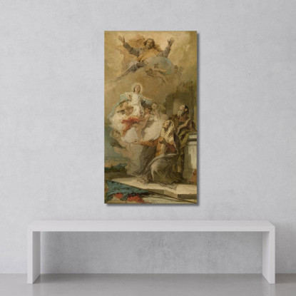 L'Immaculée Conception Joachim Et Anna Recevant La Vierge Marie De Dieu Le Père Giovanni Battista Tiepolo tableau impression sur