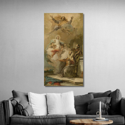 L'Immaculée Conception Joachim Et Anna Recevant La Vierge Marie De Dieu Le Père Giovanni Battista Tiepolo tableau impression sur