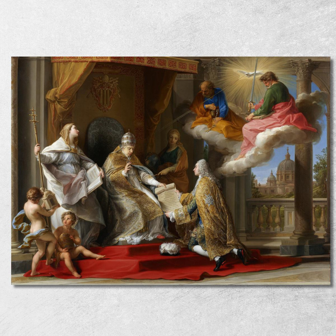 Le Pape Benoît Xiv Remet L'Encyclique Ex Omnibus Au Comte De Stainville, Futur Duc De Choiseul Pompeo Batoni tableau impression Le Pape Benoît Xiv Remet L'Encyclique Ex Omnibus Au Comte De Stainville, Futur Duc De Choiseul Pompeo Batoni tableau impression