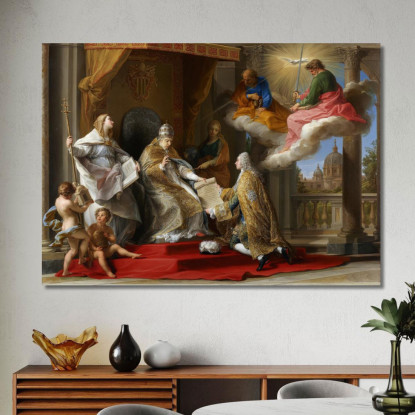 Le Pape Benoît Xiv Remet L'Encyclique Ex Omnibus Au Comte De Stainville, Futur Duc De Choiseul Pompeo Batoni tableau impression