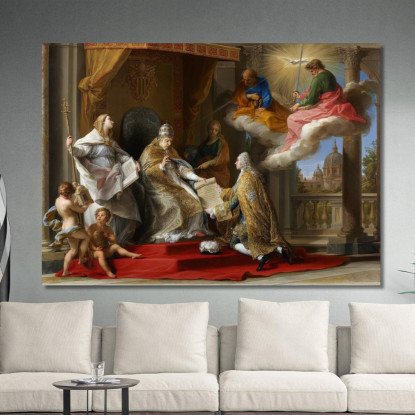 Le Pape Benoît Xiv Remet L'Encyclique Ex Omnibus Au Comte De Stainville, Futur Duc De Choiseul Pompeo Batoni tableau impression