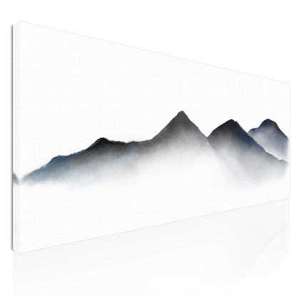 Quadro Paesaggio Astratto Montagne Nebbiose Arte Paesaggio Minimalista Blu E Grigio abl2 quadro stampato su tela