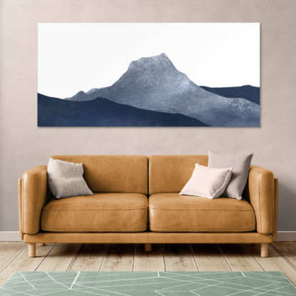 Quadro Paesaggio Astratto Arte Paesaggio Montuoso Blu Minimalista abl4 quadro stampato su tela