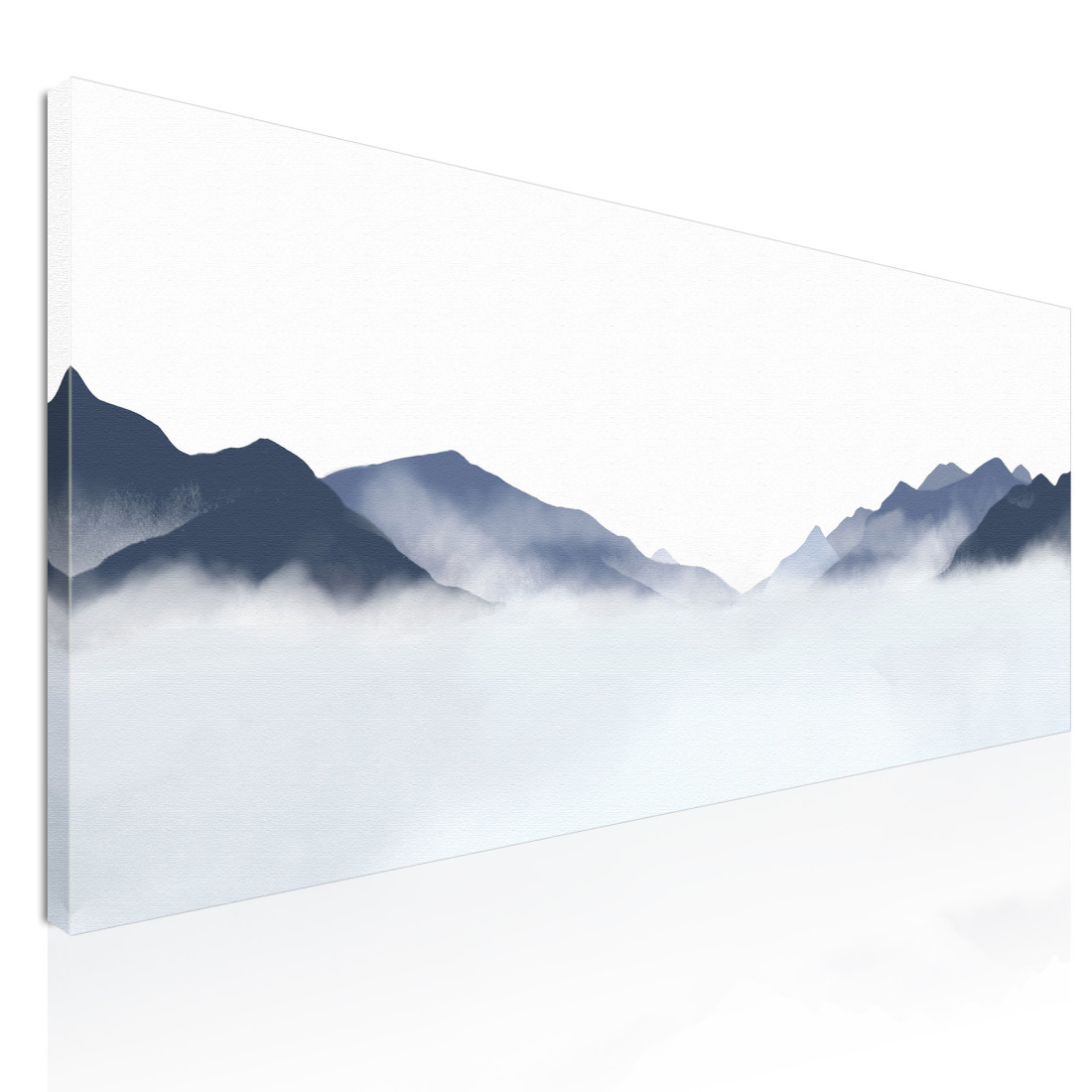 Quadro Paesaggio Astratto Paesaggio Montuoso Nebbioso Blu E Bianco Minimalista abl9 quadro stampato su tela