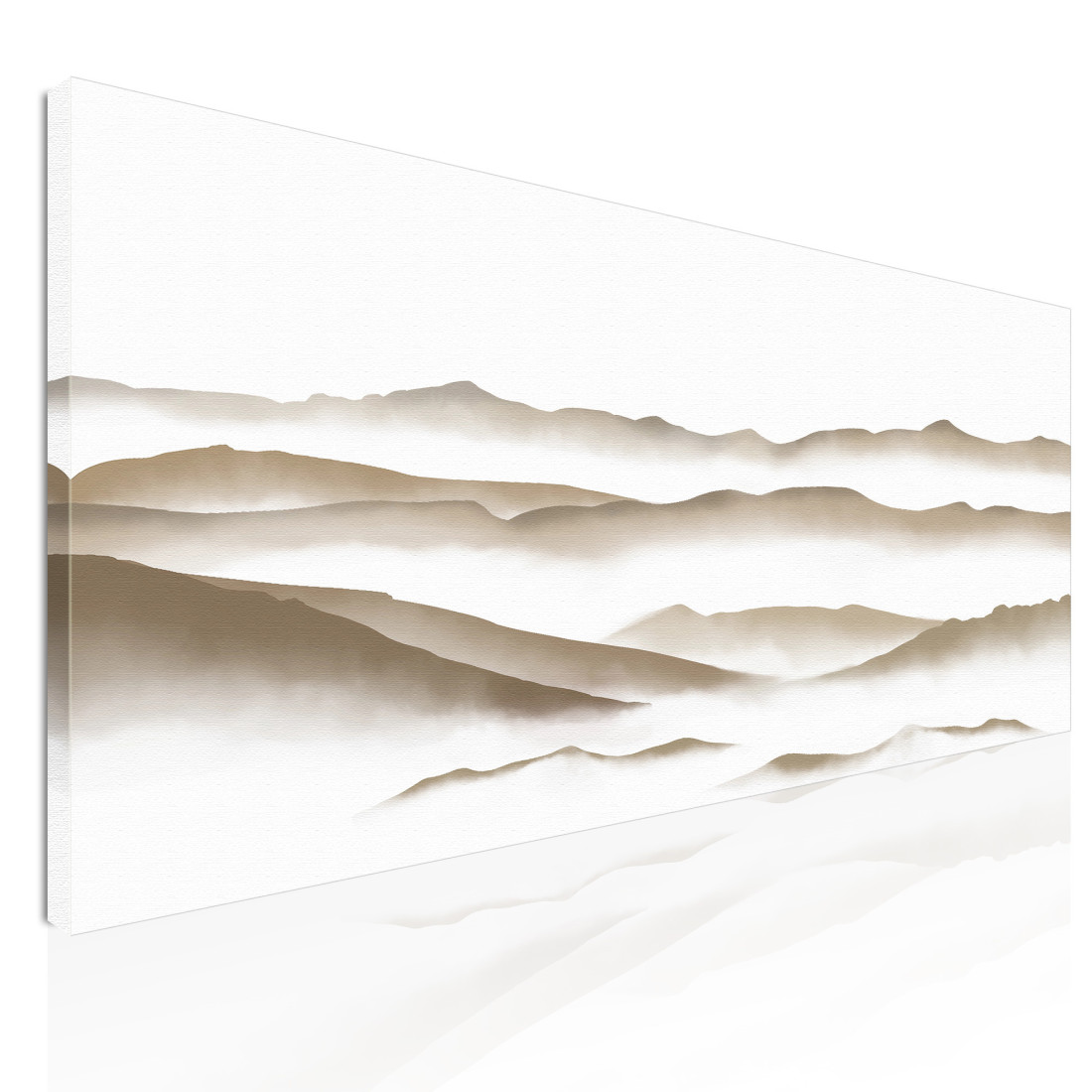 Quadro Paesaggio Astratto Paesaggio Montuoso Nebbioso Beige E Bianco Minimalista abl15 quadro stampato su tela