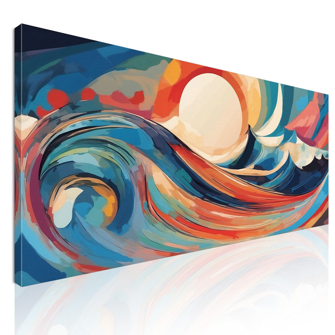 Quadro Forme Astratte Sorgere Del Sole Su Onde Colorate absh36 quadro stampato su tela Quadro Forme Astratte Sorgere Del Sole Su Onde Colorate absh36 quadro stampato su tela
