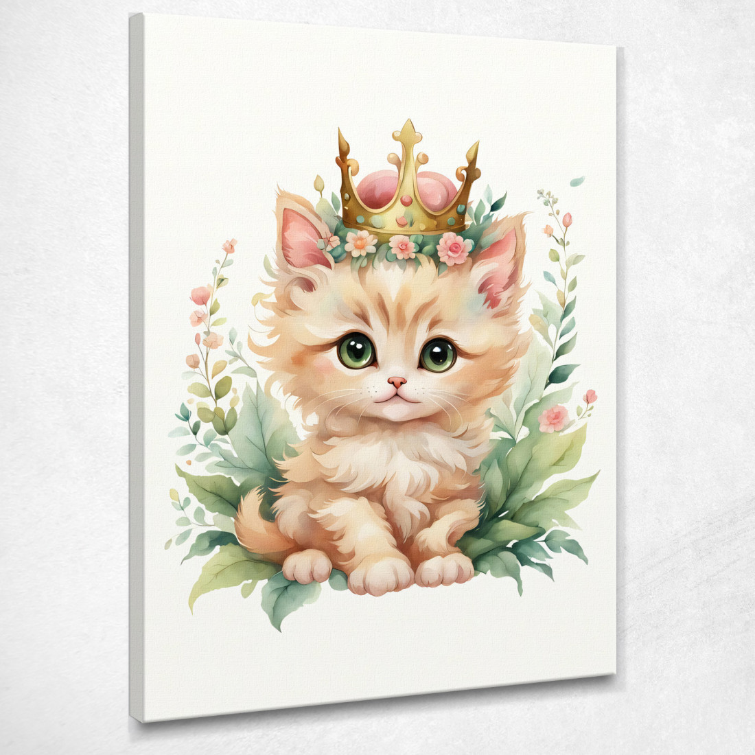 Quadro Per Bimba Decorazione Per Cameretta Gattino Con Corona Reale banb13 quadro stampato su tela Quadro Per Bimba Decorazione Per Cameretta Gattino Con Corona Reale banb13 quadro stampato su tela