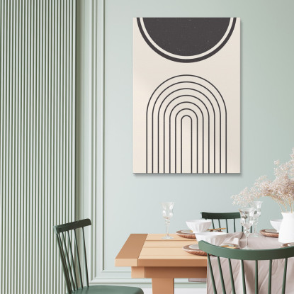 Quadro Boho Chic Minimal Minimalismo Geometrico In Nero E Beige bho16 quadro stampato su tela