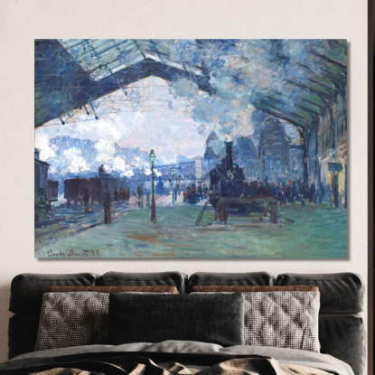 Stazione Saint-Lazare Treno Della Normandia 1877 Claude Monet mnt58 quadro stampato su tela