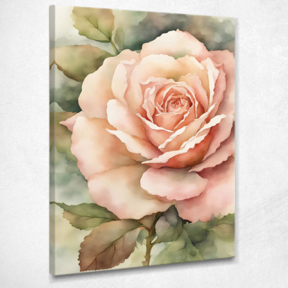 Quadro Botanico Moderno Incanto Floreale Rosa In Piena Fioritura btn34 quadro stampato su tela